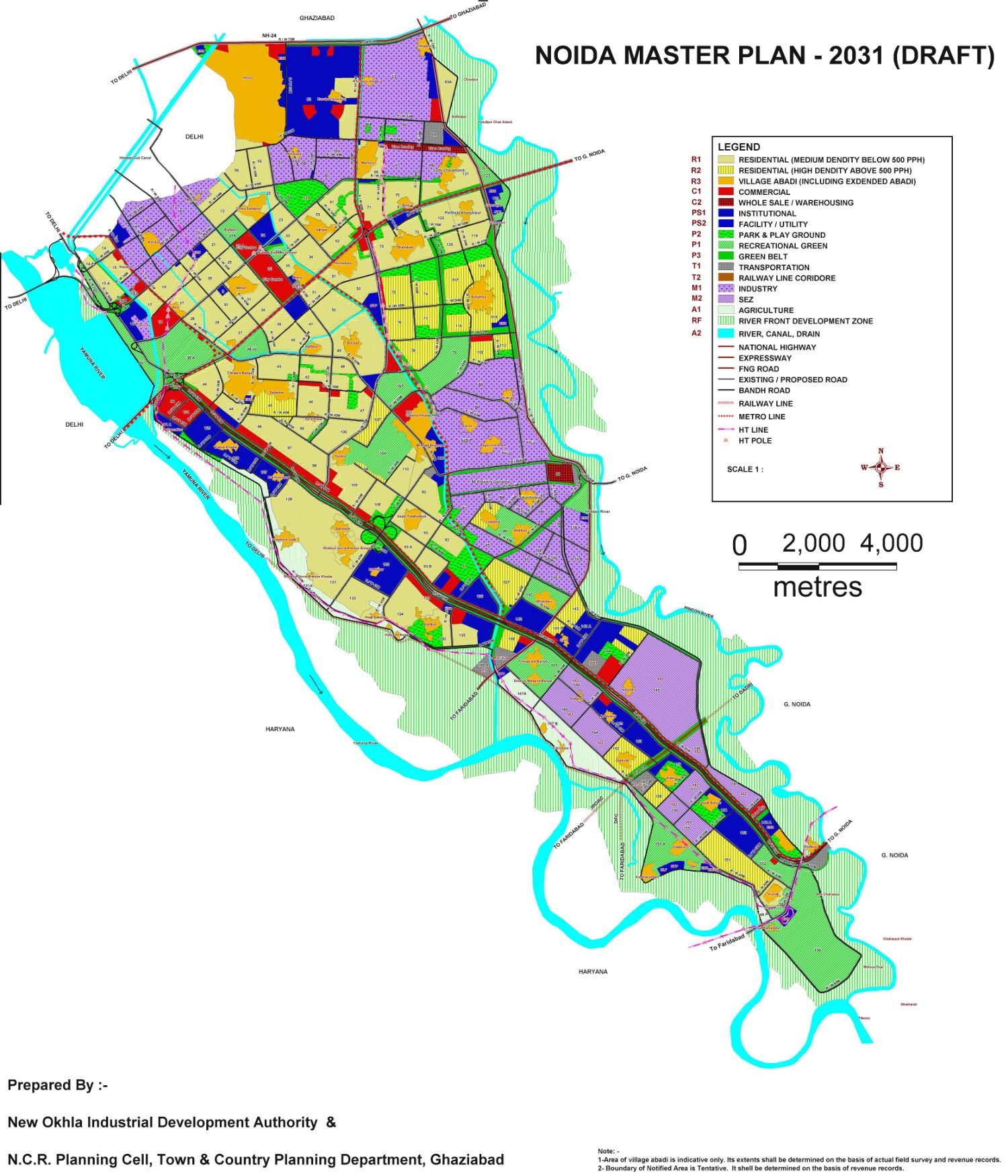 Noida master plan 2031 — proposed land use map
