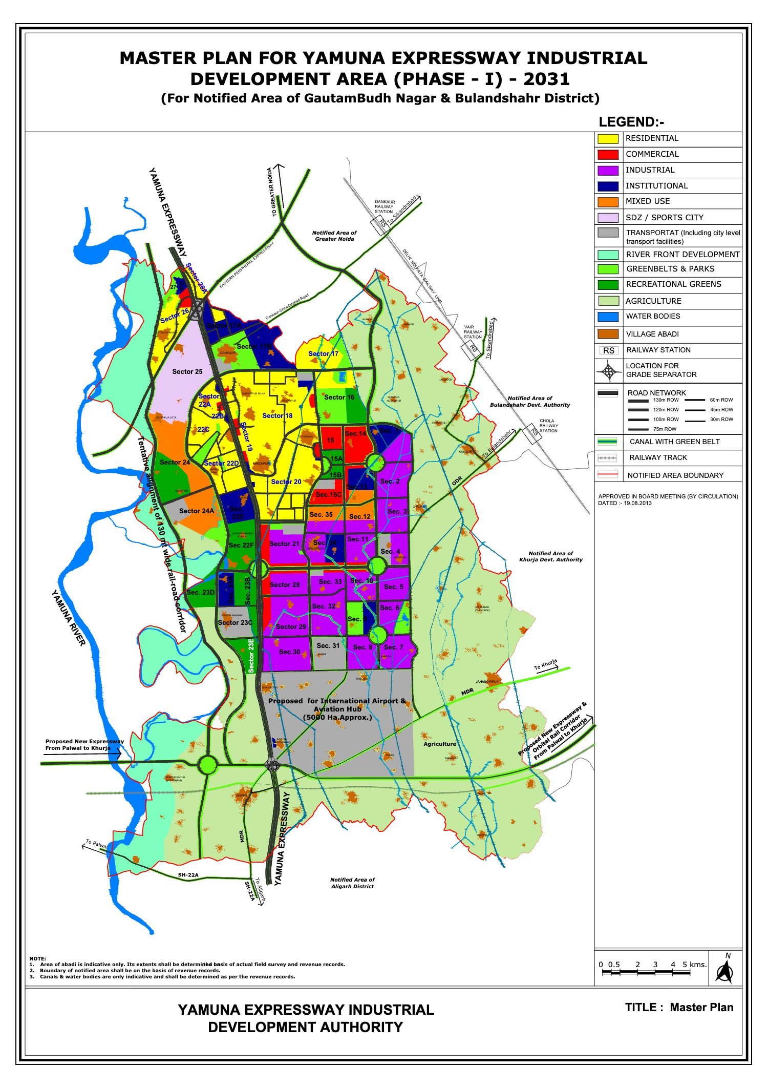Yamuna Expressway master plan — proposed land use map